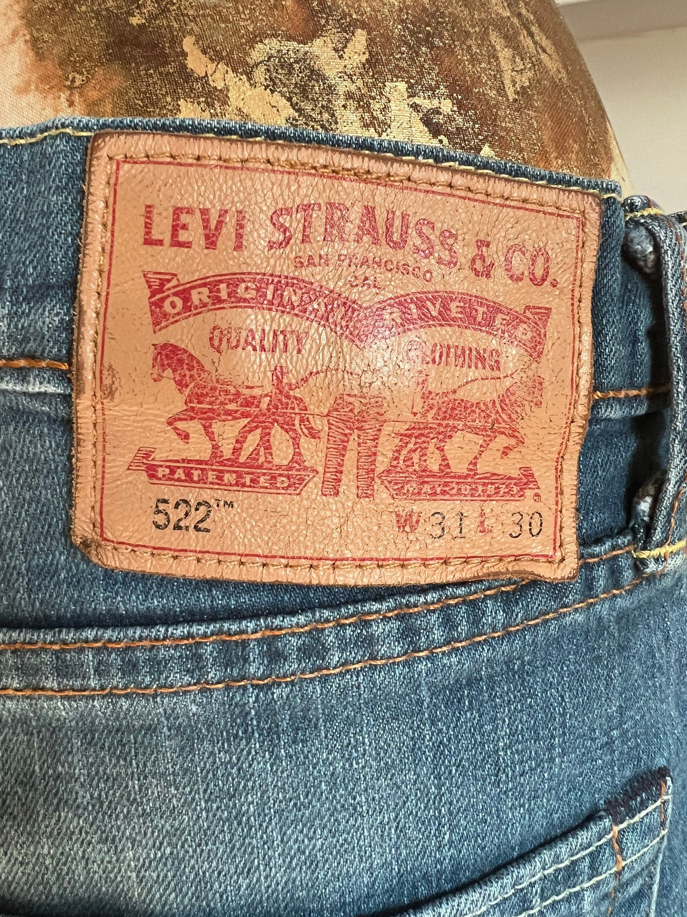 Vintage Levi Jeans Straight 522 Fit light stone wash denim jeans
