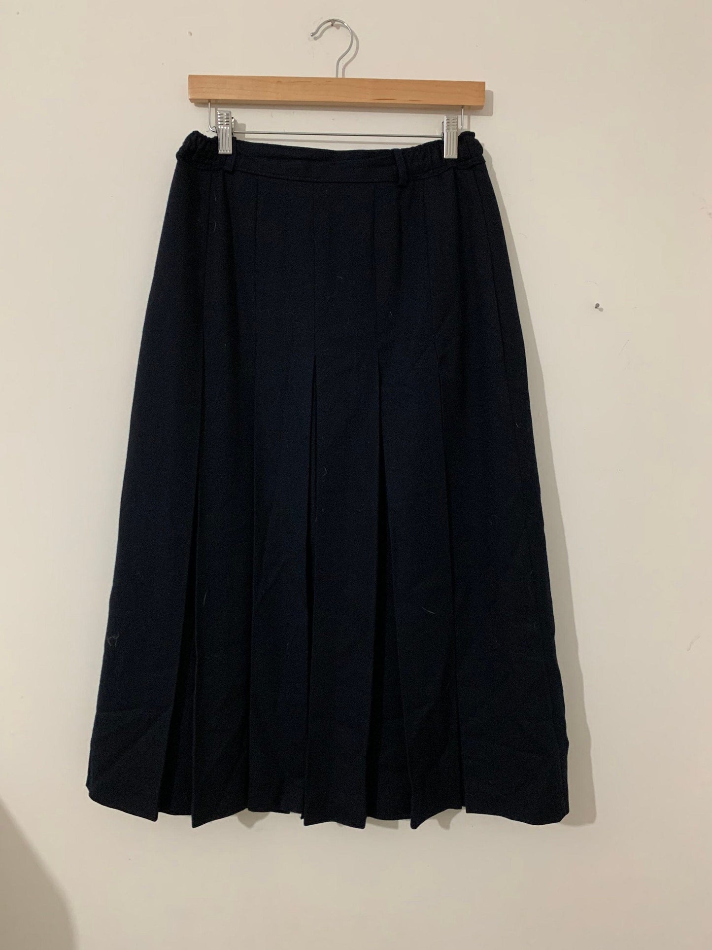 Vintage Navy Blue Pencil Skirt Knee Length  UK Size 12 - Straven