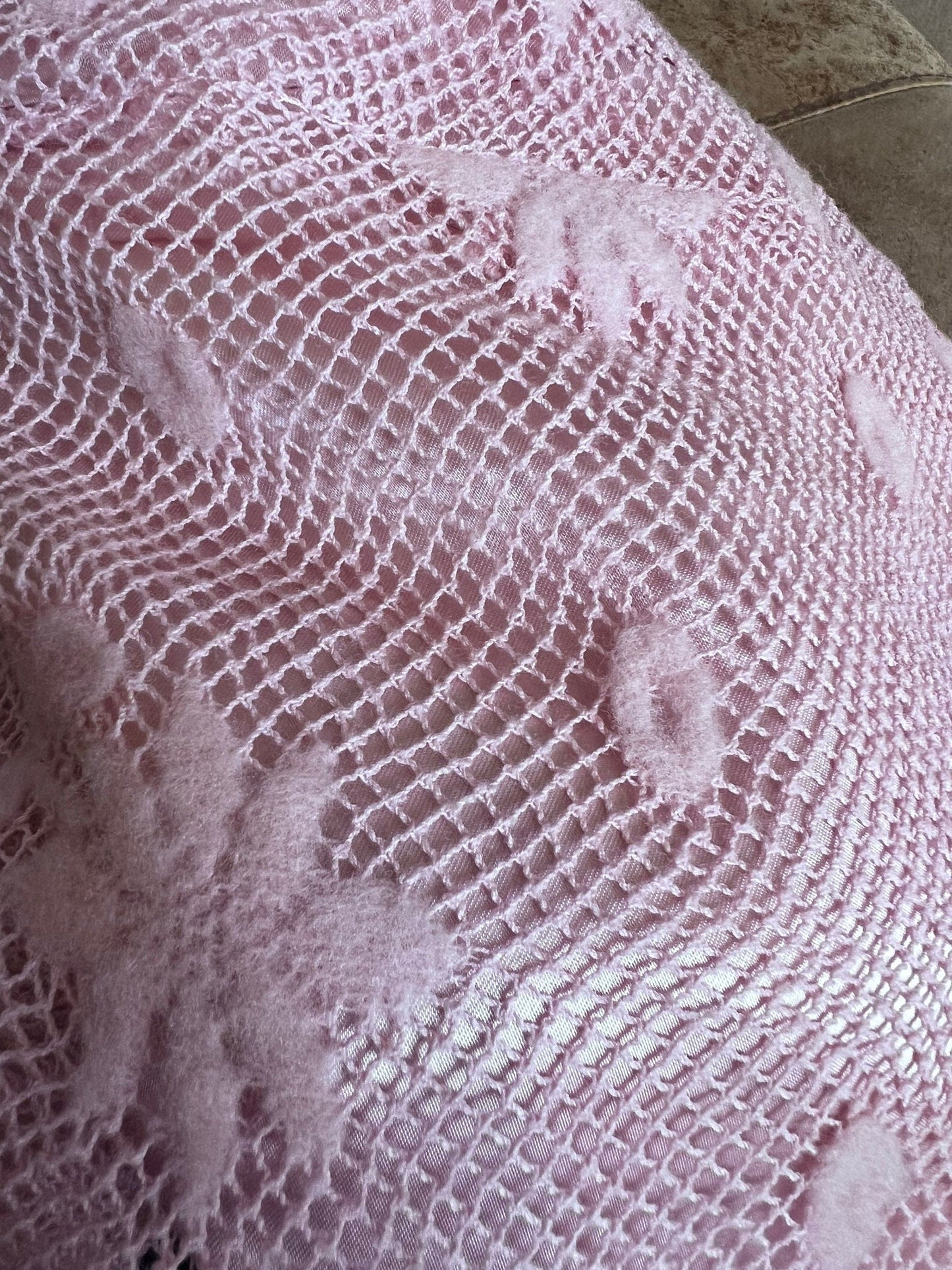 Vintage Pink Lace Overlayed Skirt - French Connection Stretch Lace UK12  Stretch Lace Lined Skirt - Unworn Y2K