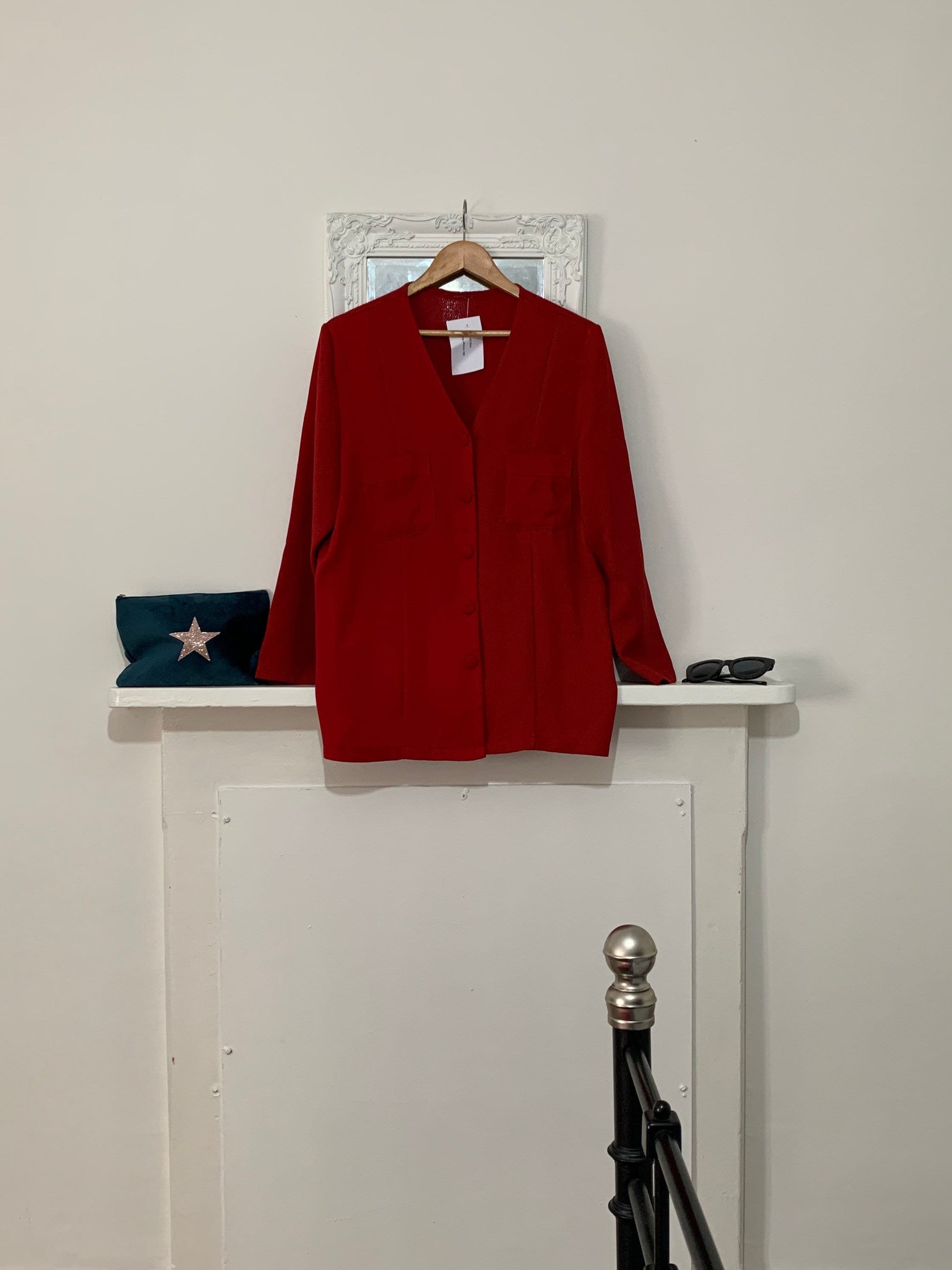Vintage Red Blazer - Long Sleeve Lightweight Blazer Size 16