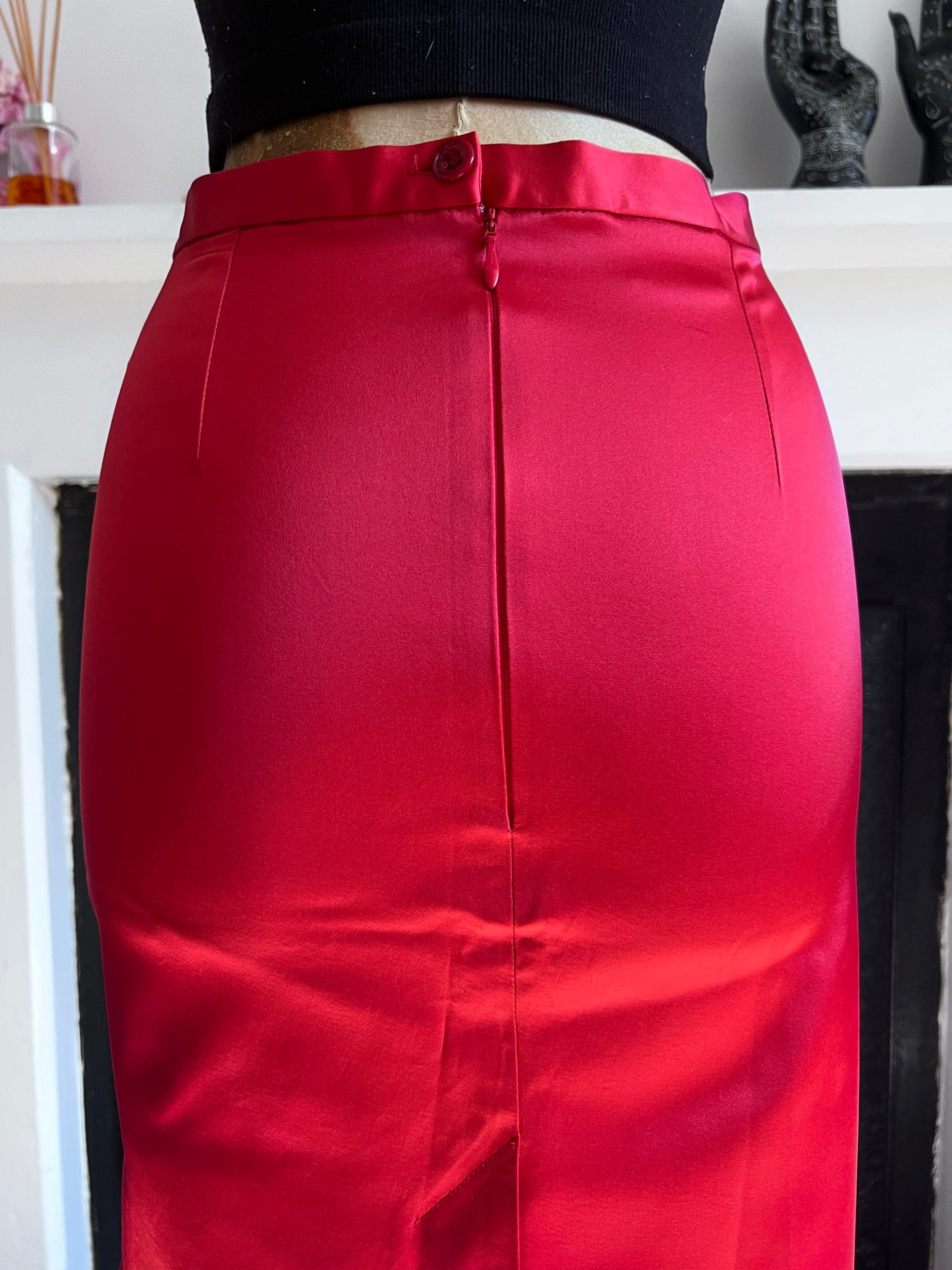 Dark red pencil skirt uk hotsell