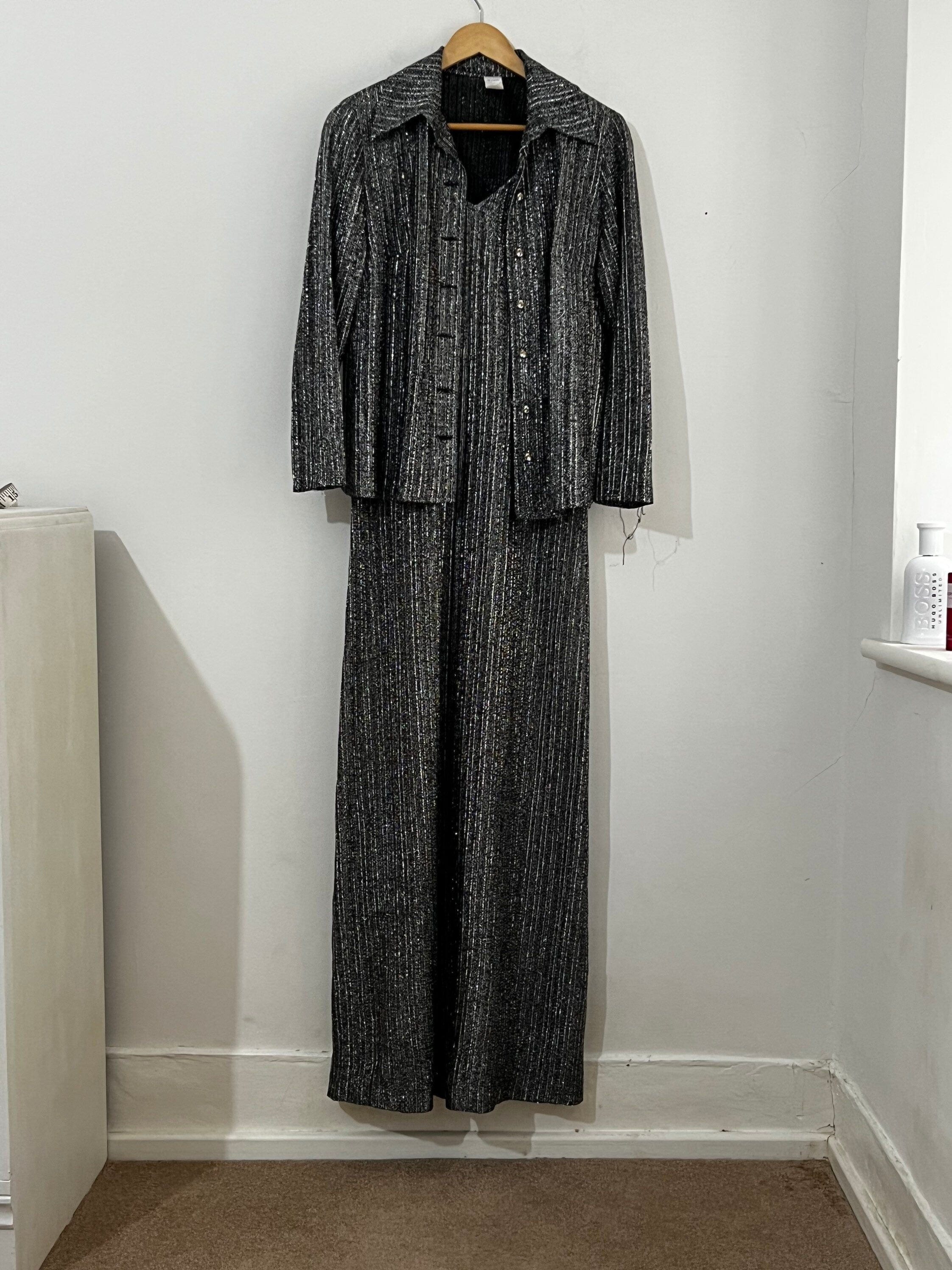 Silver dress cheap with jacket