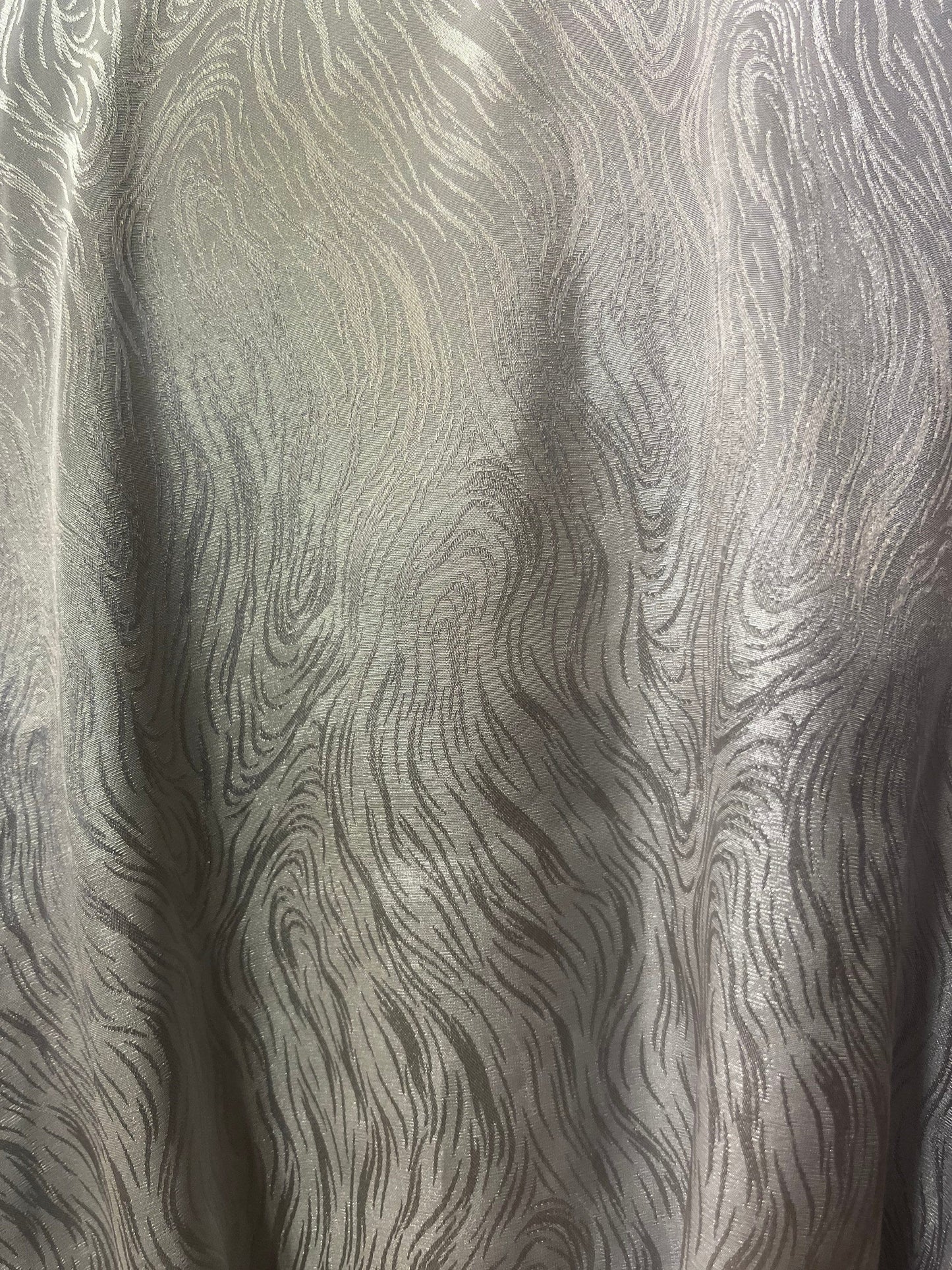 Vintage Silver peplum Blouse leaf print swirl   Shirt Length Silver Grey UK Size 14