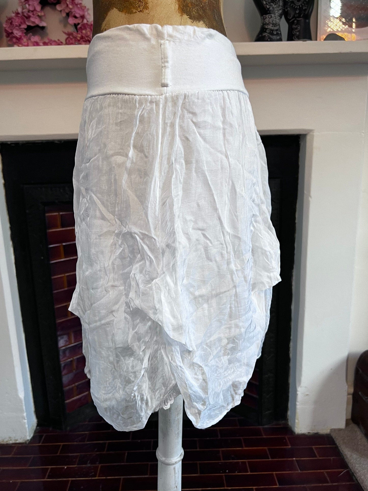 Vintage white Layered mini skirt Hippie Festival Skirt mini skirt length multi layer maxi skirt UK10