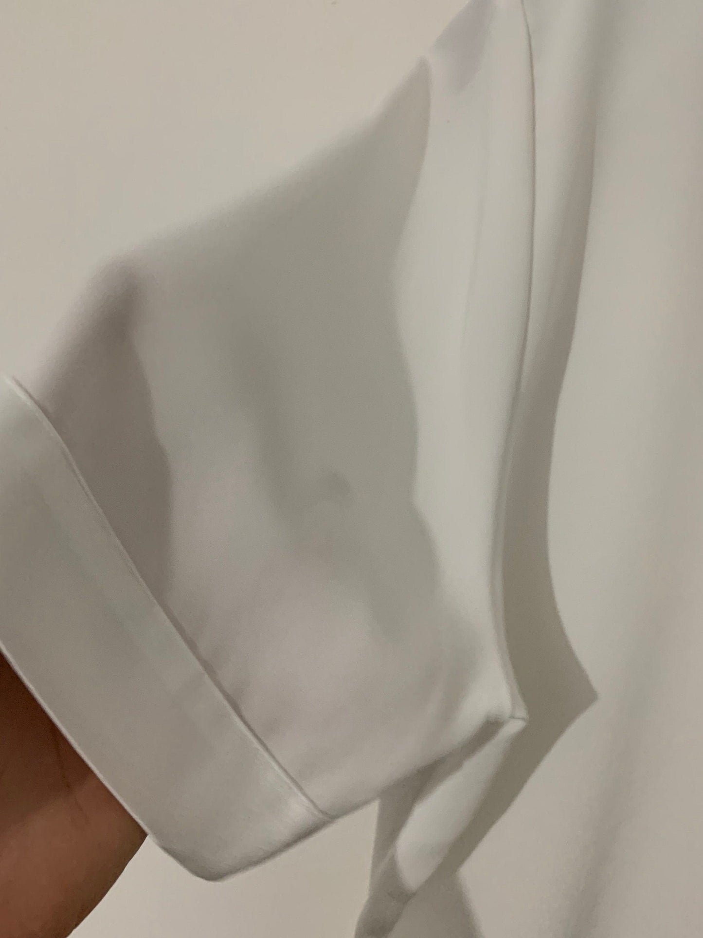 White Vintage Blouse Semi Sheer Boxy short Sleeves - Size 14