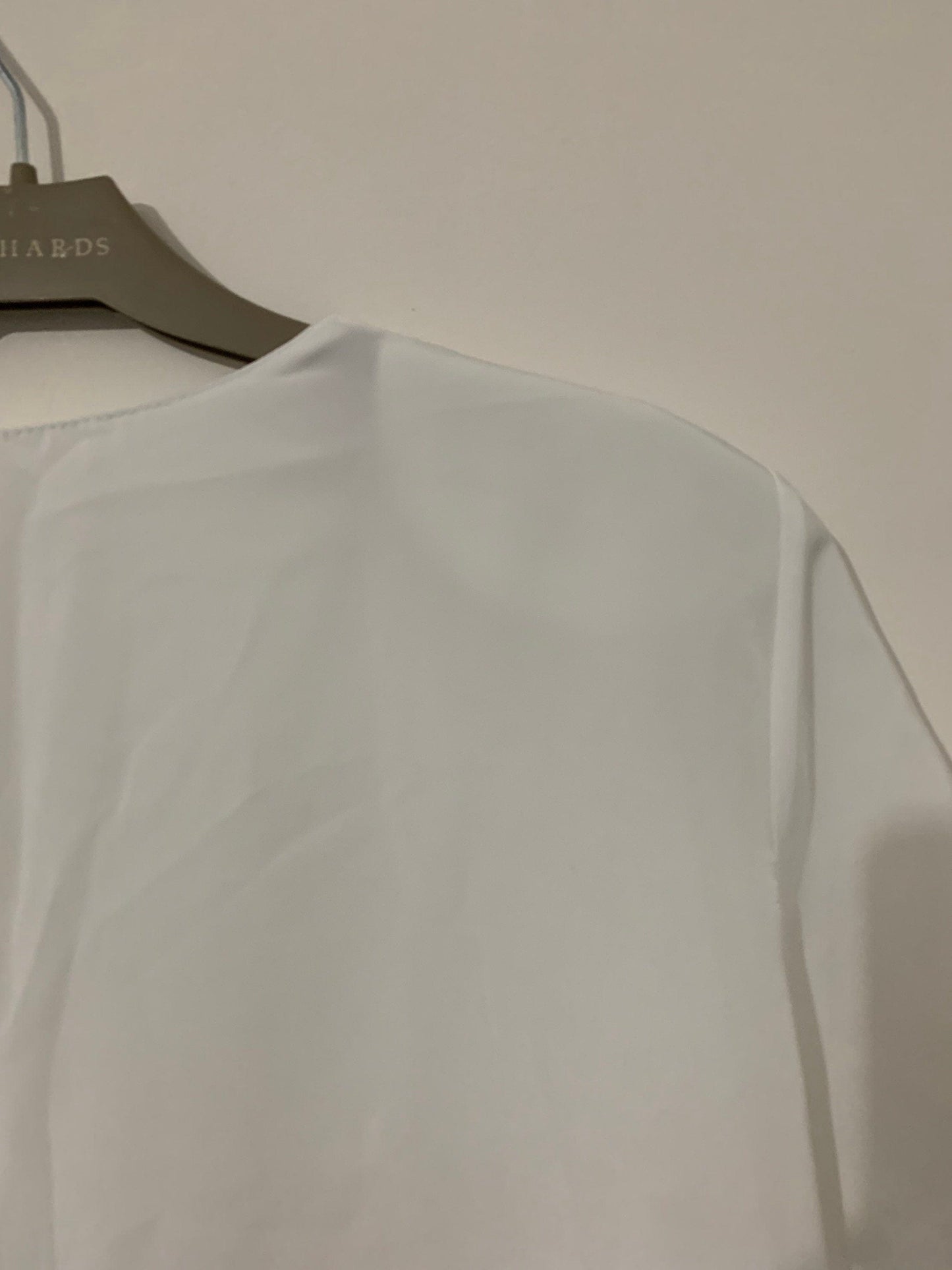 White Vintage jaeger Blouse Semi Sheer Button Through Boxy short Sleeves - Size 14